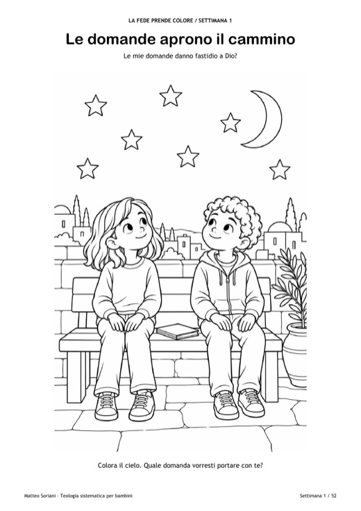 Tavola del bonus: due bambini guardano il cielo stellato